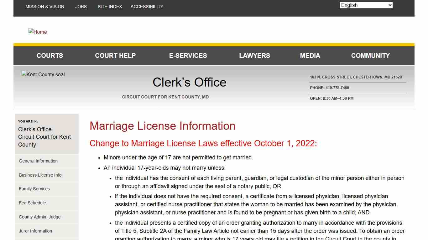 Marriage License Information Maryland Courts